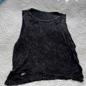 Edgy Black Sleeveless Muscle Tee